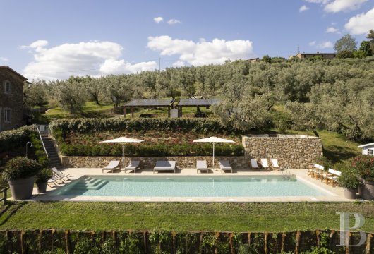 En Toscane, au nord de Vinci et non loin de Florence, une ancienne ferme du 19e siècle au milieu des oliviers - photo  n°2